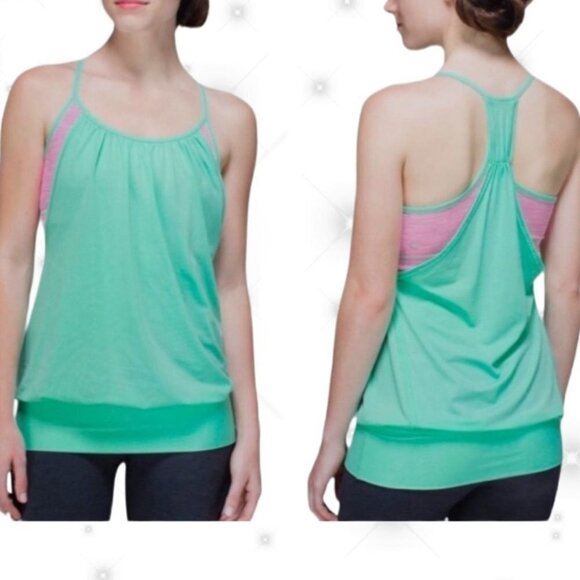 lululemon athletica Tops - Lululemon No Limit Tank Top Opal Pink Green Size 4